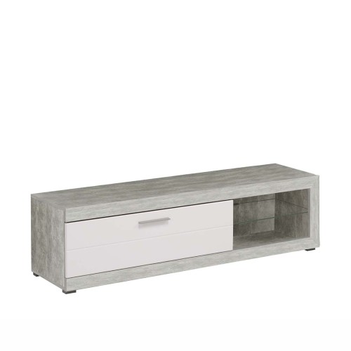 REMO MUEBLE TV 1P CEMENTO BT BLANCO OB BLF