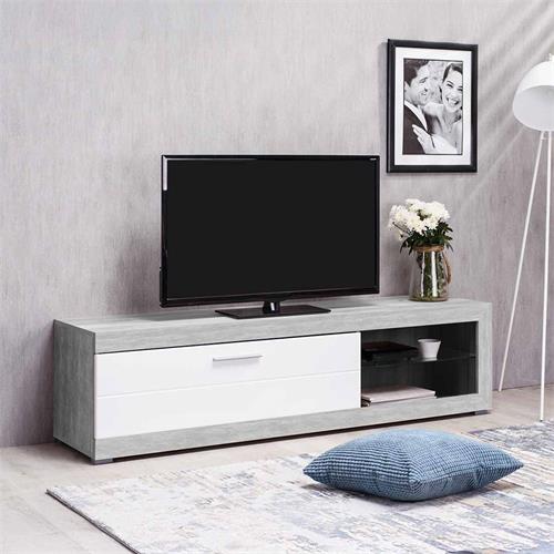 REMO MUEBLE TV 1P CEMENTO BT BLANCO OB BLF