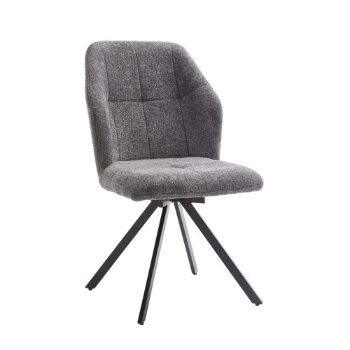 KLER SILLA GIRATORIA TELA UF890 15 GRIS P/NEGRA