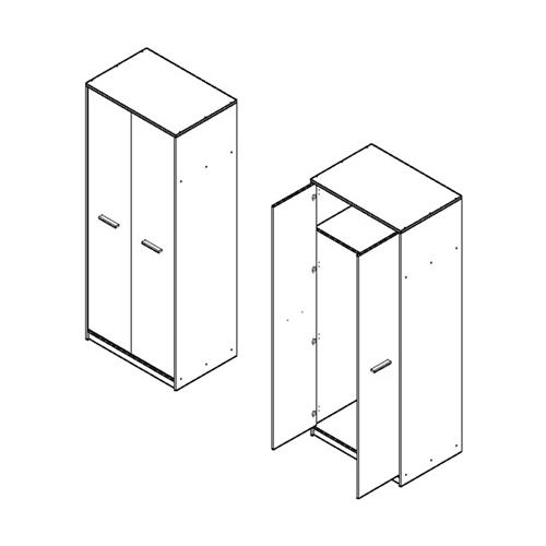 NEPO ARMARIO 2 PUERTA 80CM C/CAMBRIA-BLANCO