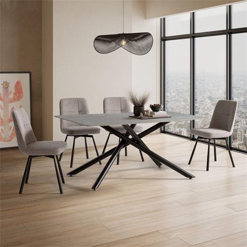 SAKI MESA RECT. 160CMS. GRIS PIE NEGRO
