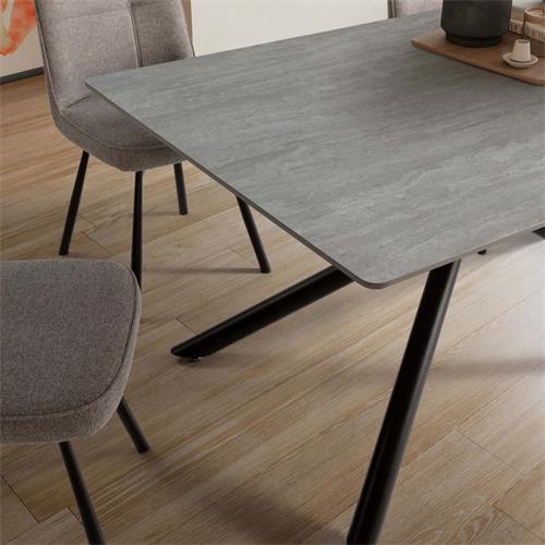 SAKI MESA RECT. 160CMS. GRIS PIE NEGRO