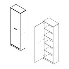 NEPO ARMARIO 1 PUERTA 60CM C/CAMBRIA-BLANCO 2