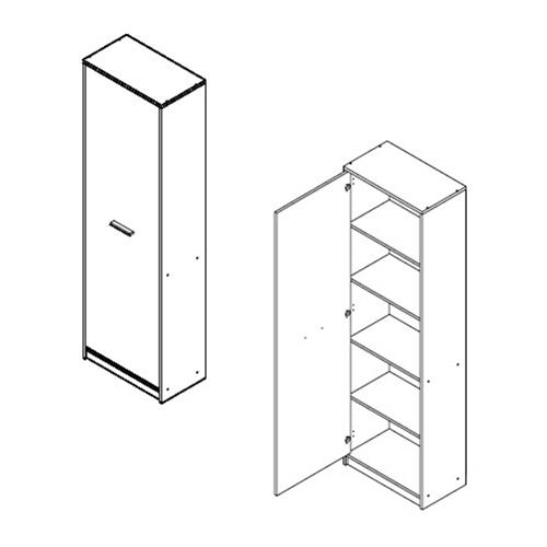 NEPO ARMARIO 1 PUERTA 60CM C/CAMBRIA-BLANCO