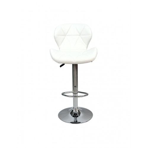 XS24501 TABURETE BAR POLIPIEL BLANCA P/MET. CR36