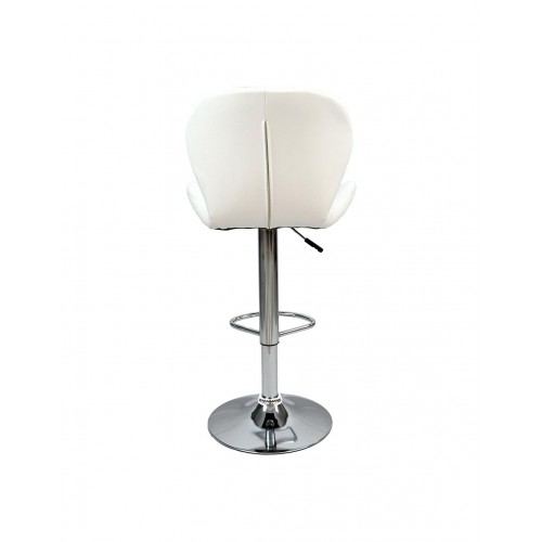 XS24501 TABURETE BAR POLIPIEL BLANCA P/MET. CR36
