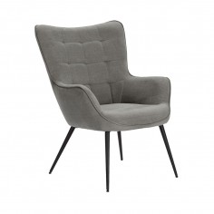GRETEL SILLON GRIS PIE NEGRO