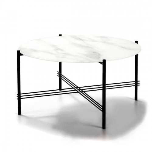 KENDALL MESA CENTRO 84 CM. CRISTAL MARMOL BLANCO