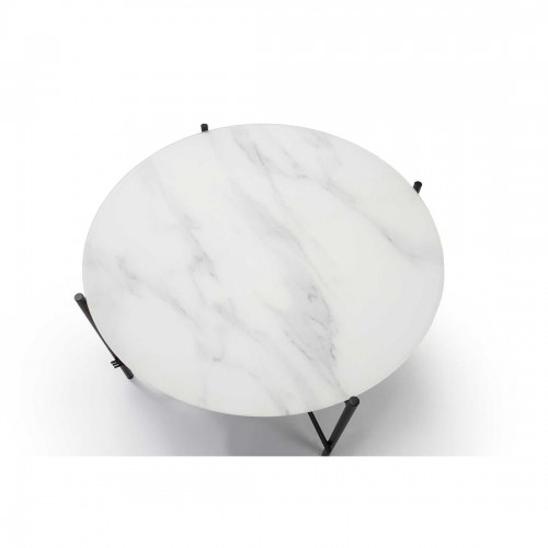 KENDALL MESA CENTRO 84 CM. CRISTAL MARMOL BLANCO
