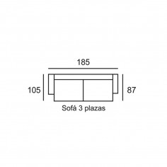 MARCONI SOFA 3PL. DINO 1 GRIS. OSC. 2