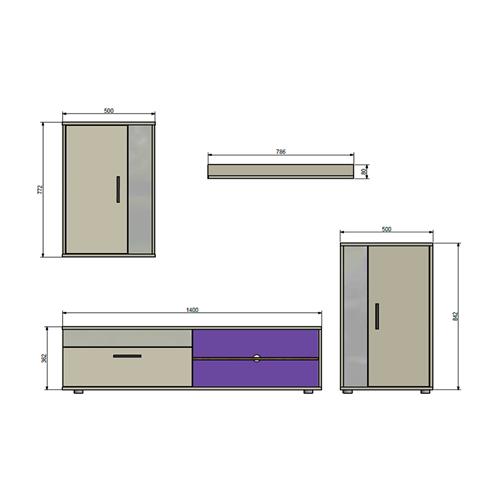 MINI COMPOSICION 2,4M. C/CAMBRIA-BLANCO