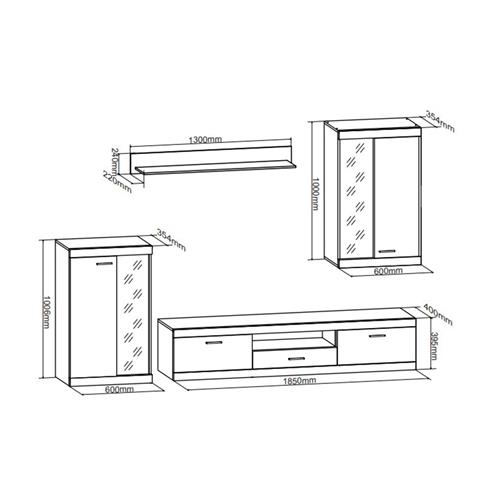 CATLIN COMPOSICION 2,5M C/GRIS-BLANCO LEDS