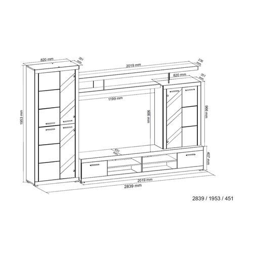 ELIA COMPOSICION 2,84M C/CAMBRIA LEDS