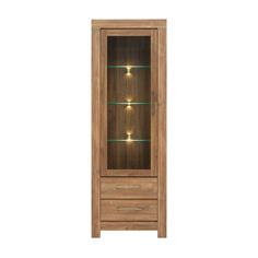 GERMAN VITRINA 1P2C 68X201 C/NOGAL LEDS