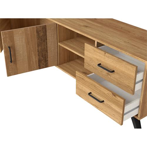 NORDIC MUEBLE TV 2P2C2H NATURAL/SERIGRAFIA