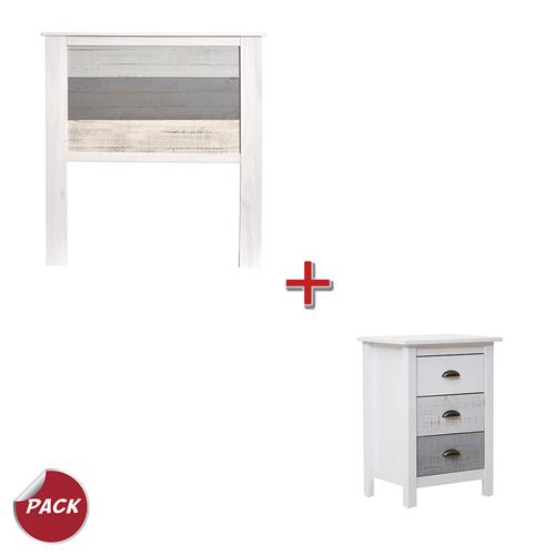 PACK154.2 CABECERO ROMANTICA 90cm+1MES 3C