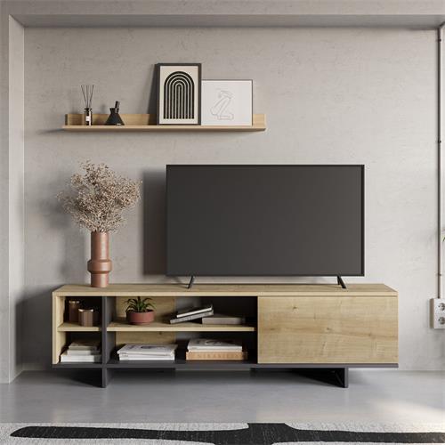 CEQUOIA MUEBLE TV 1P4H ROBLE/NEGRO SILKY