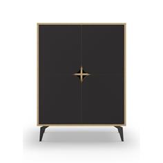 NOLA MUEBL.AUX ALTO 4P 90CM ROBLE/NEGRO SILKY PATA 2