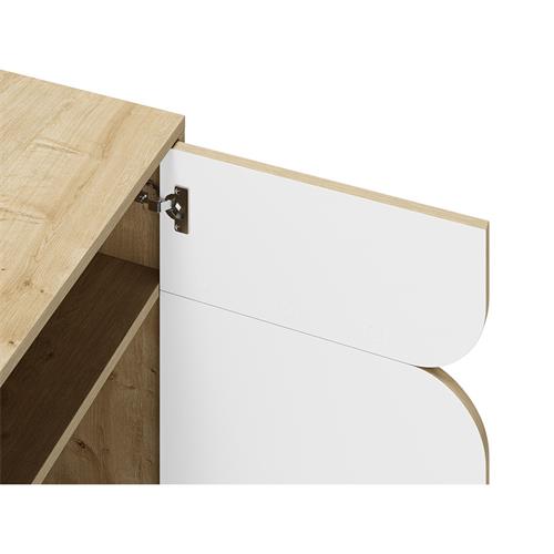 NOLA MUEBLE AUX. 2P 95CM ROBLE/BLANCO PATA METAL