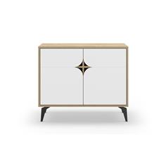 NOLA MUEBLE AUX. 2P 95CM ROBLE/BLANCO PATA METAL 2