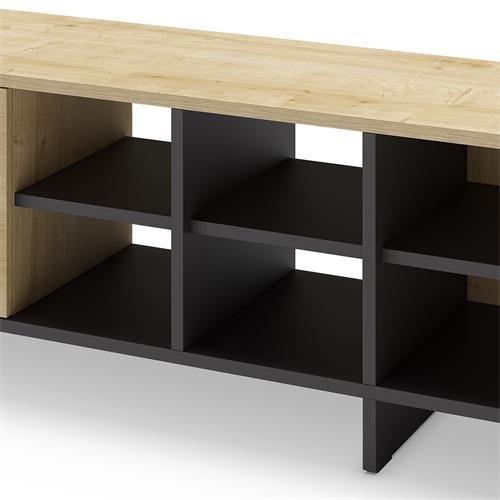CEQUOIA MUEBLE TV 2P 230CM ROBLE/NEGRO SILKY
