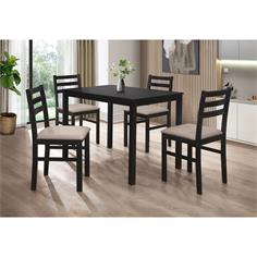 SEATTLE SET MESA+4 SILLAS C/NEGRO