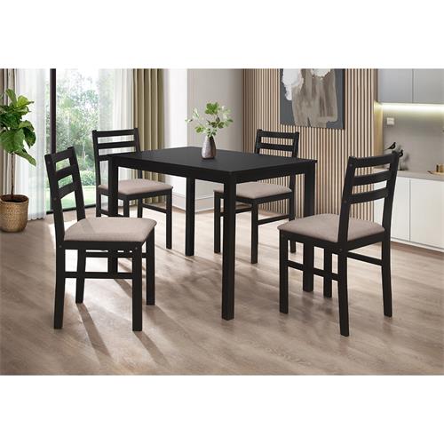 SEATTLE SET MESA+4 SILLAS C/NEGRO