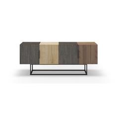 TITAN MUEBLE TV 4P 140CM MARRON OSCURO/ROBLE/NOGAL 2