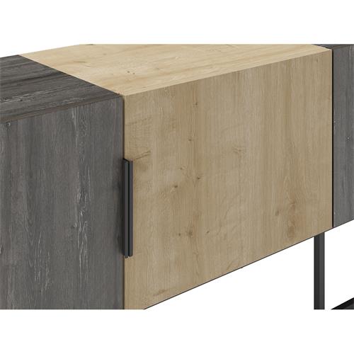 TITAN MUEBLE TV 4P 140CM MARRON OSCURO/ROBLE/NOGAL