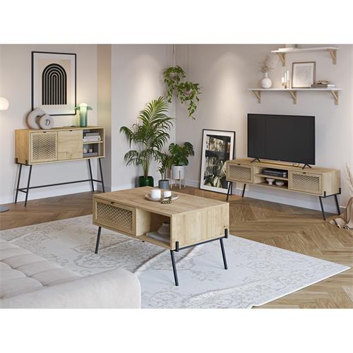 ECRIN CONSOLA 2P2H ROBLE PATA METAL