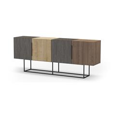 TITAN APARADOR 4P 200CM MARRON OSCURO/ROBLE/NOGAL