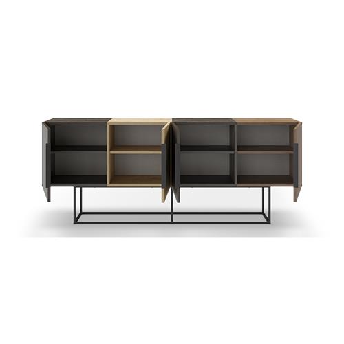 TITAN APARADOR 4P 200CM MARRON OSCURO/ROBLE/NOGAL