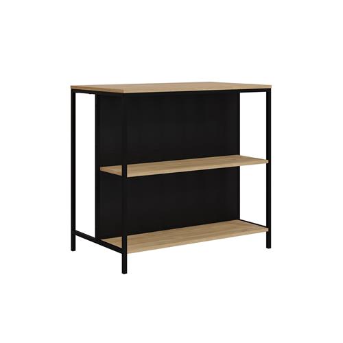 SAGI MESA BAR 2ESTANTES ROBLE/NEGRO SILKY PATA MET