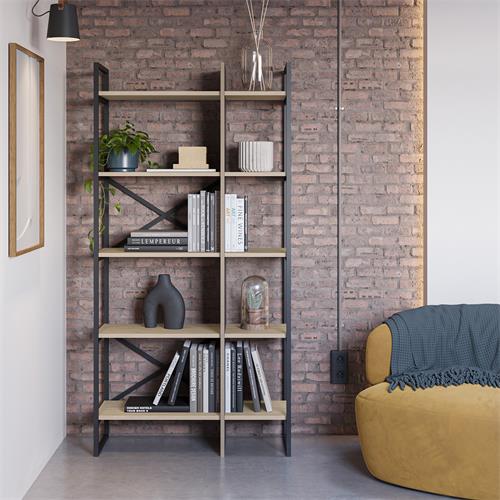 ARA ESTANTERIA 87.5CM ROBLE/NEGRO SILKY