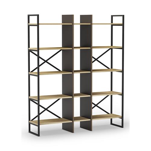 ARA ESTANTERIA 143.5CM ROBLE/NEGRO SILKY