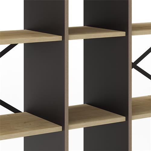 ARA ESTANTERIA 143.5CM ROBLE/NEGRO SILKY