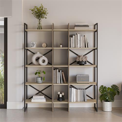 ARA ESTANTERIA 143.5CM ROBLE/NEGRO SILKY