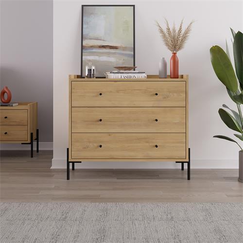 MAYRA-2 COMODA 3C ROBLE PATA METAL