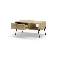 ECRIN MESA CENTRO 1P1H ROBLE PATA METAL 2