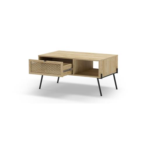 ECRIN MESA CENTRO 1P1H ROBLE PATA METAL