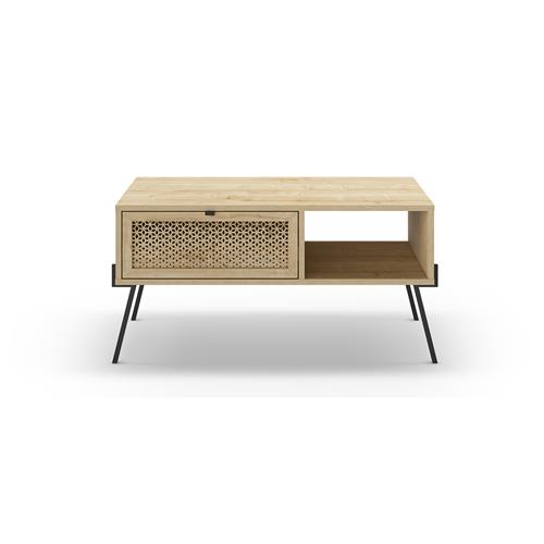 ECRIN MESA CENTRO 1P1H ROBLE PATA METAL