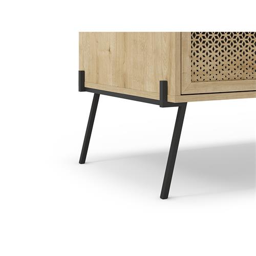 ECRIN MESA CENTRO 1P1H ROBLE PATA METAL