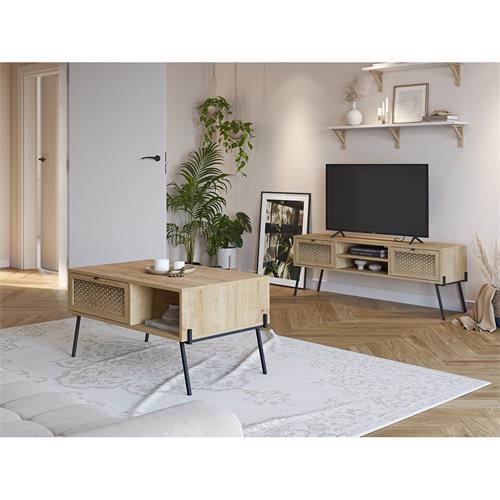 ECRIN MESA CENTRO 1P1H ROBLE PATA METAL