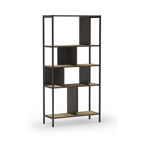 ALABAMA ESTANTERIA 88CM ROBLE/NEGRO SILKY PATA MET