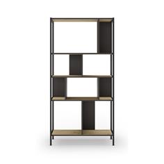 ALABAMA ESTANTERIA 88CM ROBLE/NEGRO SILKY PATA MET 2