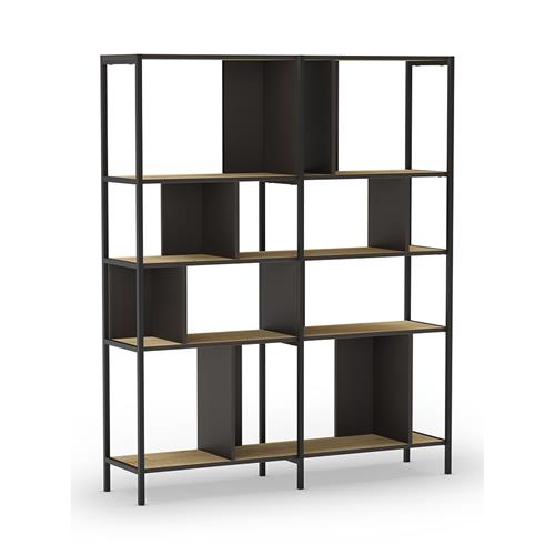ALABAMA ESTANTERIA 144CM ROBLE/NEGRO SILKY PATA ME