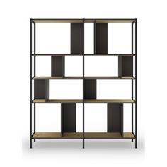 ALABAMA ESTANTERIA 144CM ROBLE/NEGRO SILKY PATA ME 2