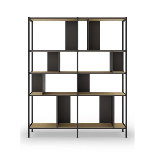 ALABAMA ESTANTERIA 144CM ROBLE/NEGRO SILKY PATA ME