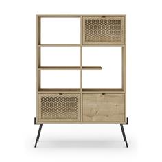 EVAN LIBRERIA 3P ROBLE PATA METAL 2