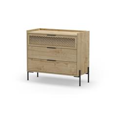 INCA COMODA 3C ROBLE PATA METAL